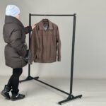 Стойка вешало для одежды не регулируемая по высоте, 125 см, черный